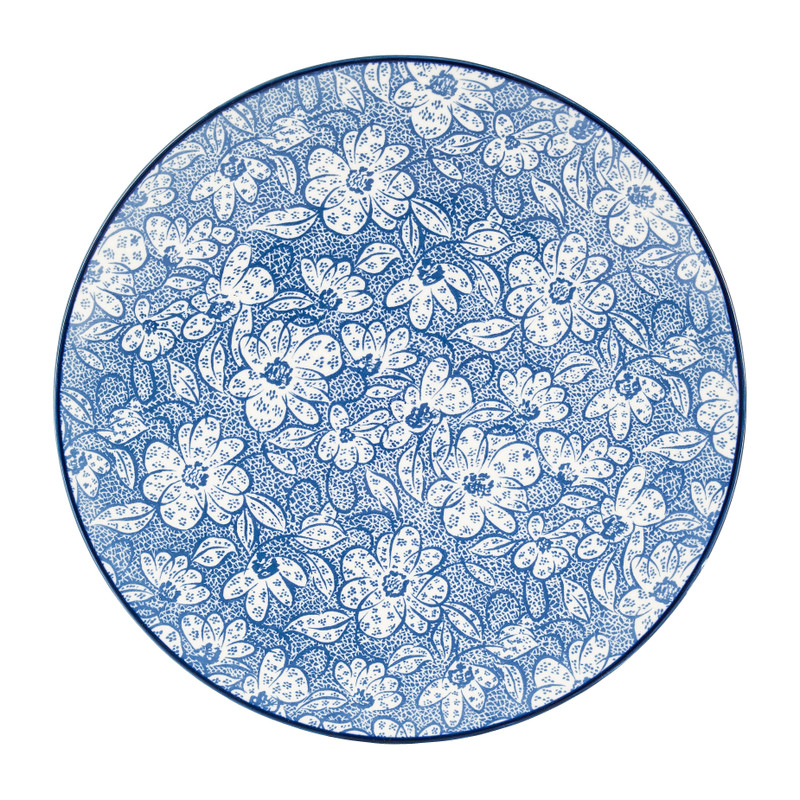 Ontbijtbord blue print - diverse varianten - ø21 cm