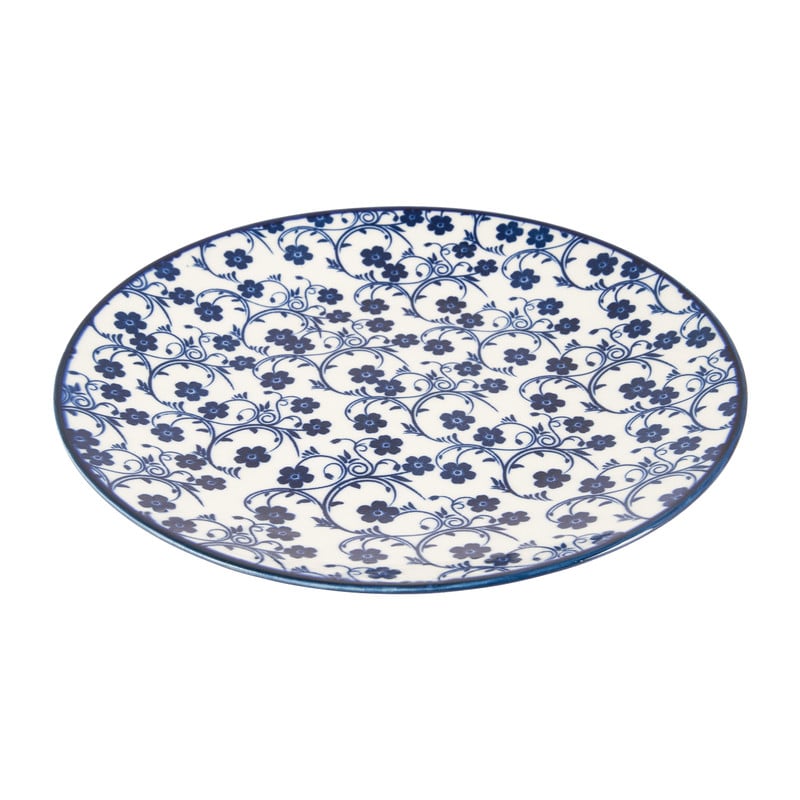Ontbijtbord blue print - diverse varianten - ø21 cm