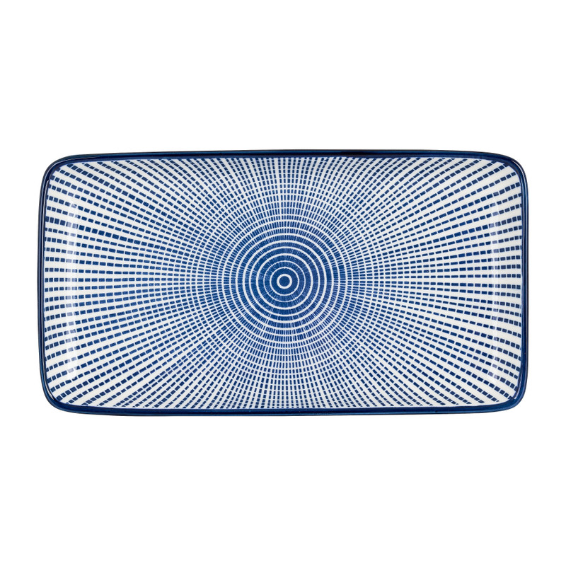 Bord rechthoekig blue print - diverse varianten - 20x11 cm