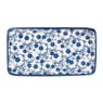 Bord blue print - flowers - 20x11 cm 
