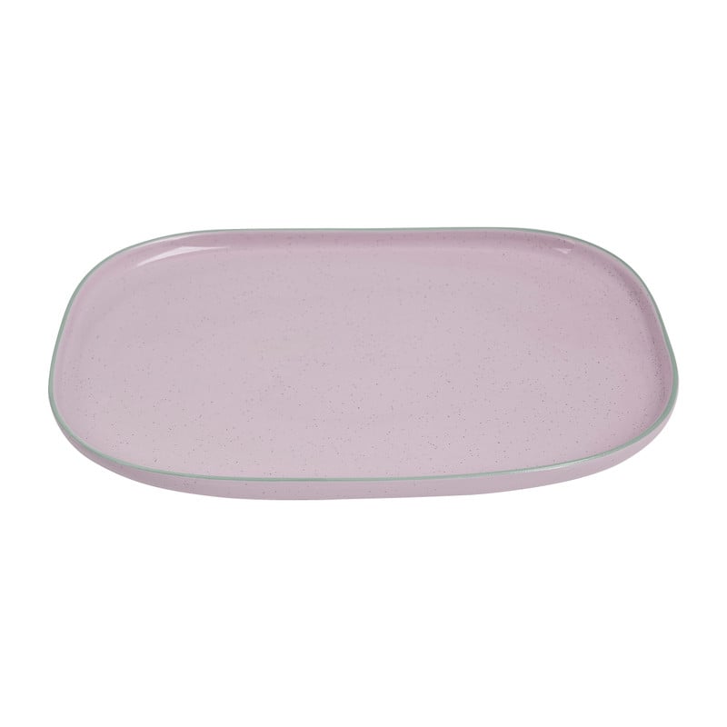 Bord organic - rechthoekig - roze - 26.5x18 cm