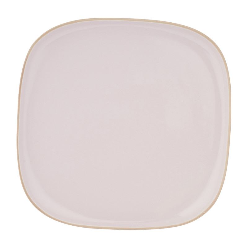 Bord organic - vierkant - roze - 25,5 cm 