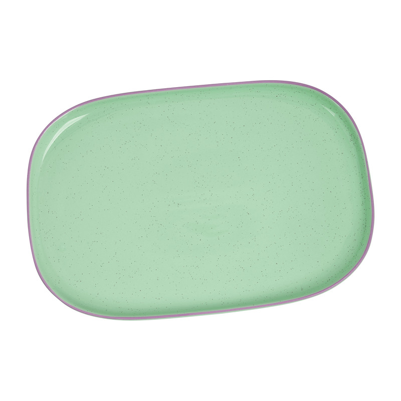 Bord organic - rechthoekig - groen - 26.5x18 cm