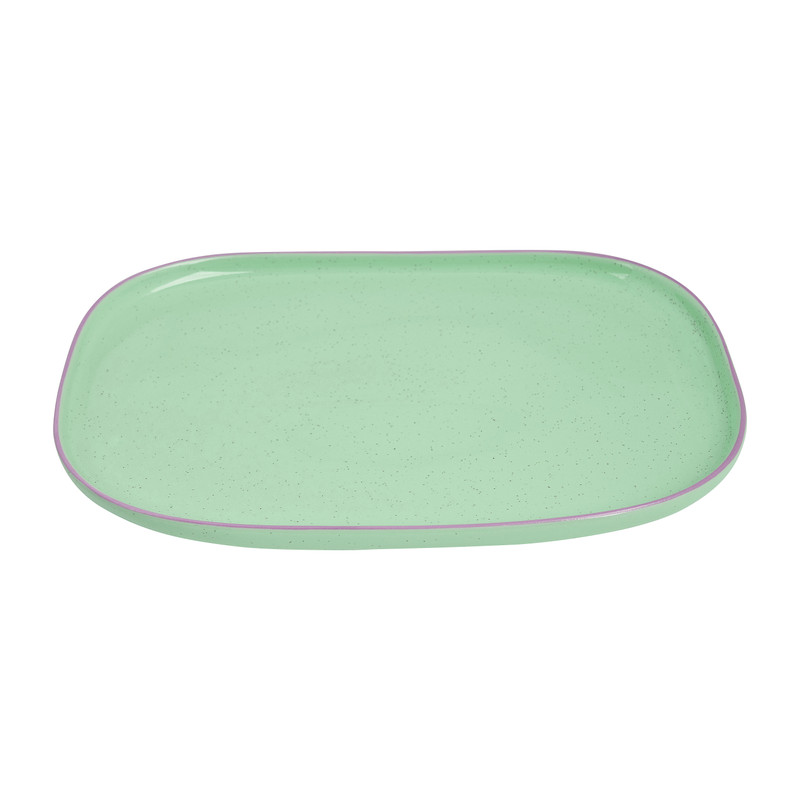 Bord organic - rechthoekig - groen - 26.5x18 cm