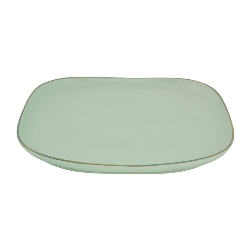 Bord organic - vierkant - groen - 25,5 cm 