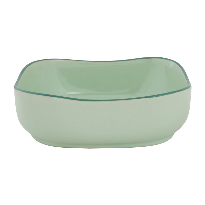 Kom organic vierkant - groen - 15 cm 
