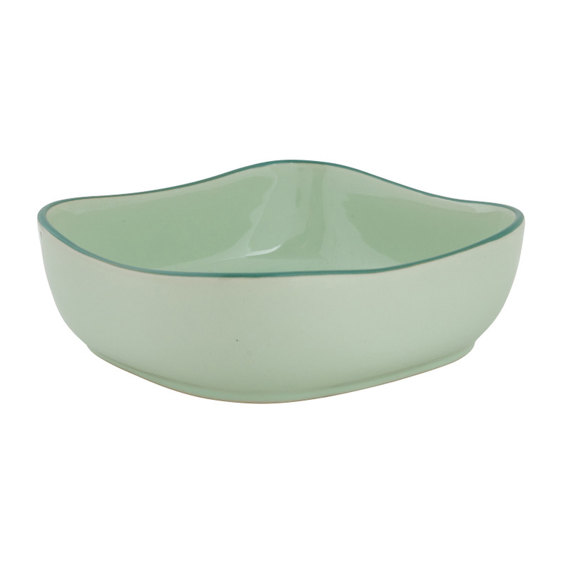 Kom organic vierkant - groen - 15 cm 