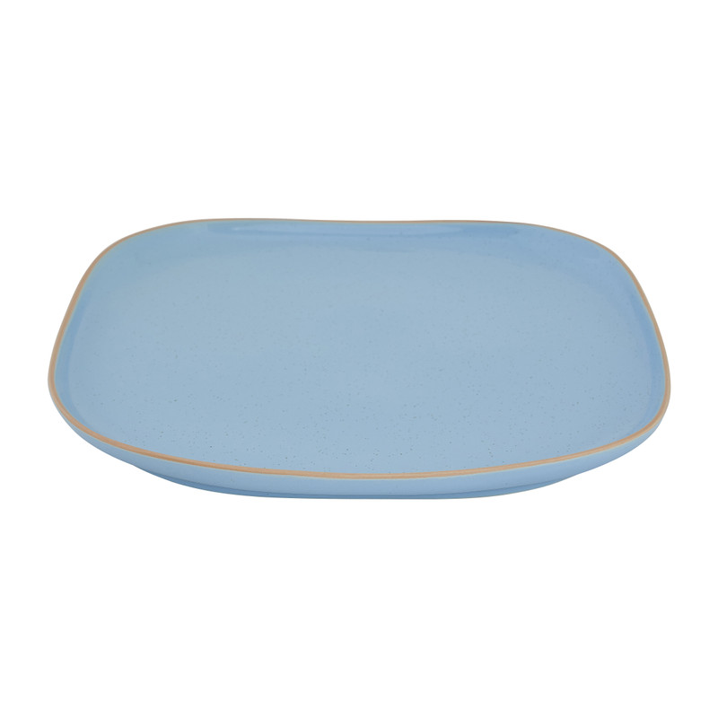 Bord organic - vierkant - blauw - 25,5 cm 