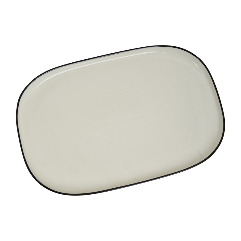 Bord organic - rechthoekig -  wit - 26,5x18 cm