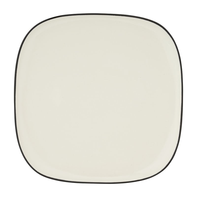 Bord organic - vierkant - wit - 25,5 cm 