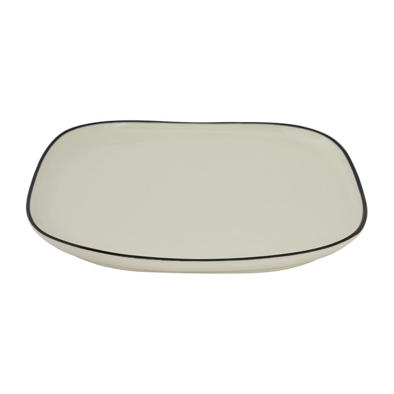 Bord organic - vierkant - wit - 25,5 cm 