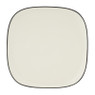 Bord organic - vierkant - wit - 25,5 cm 