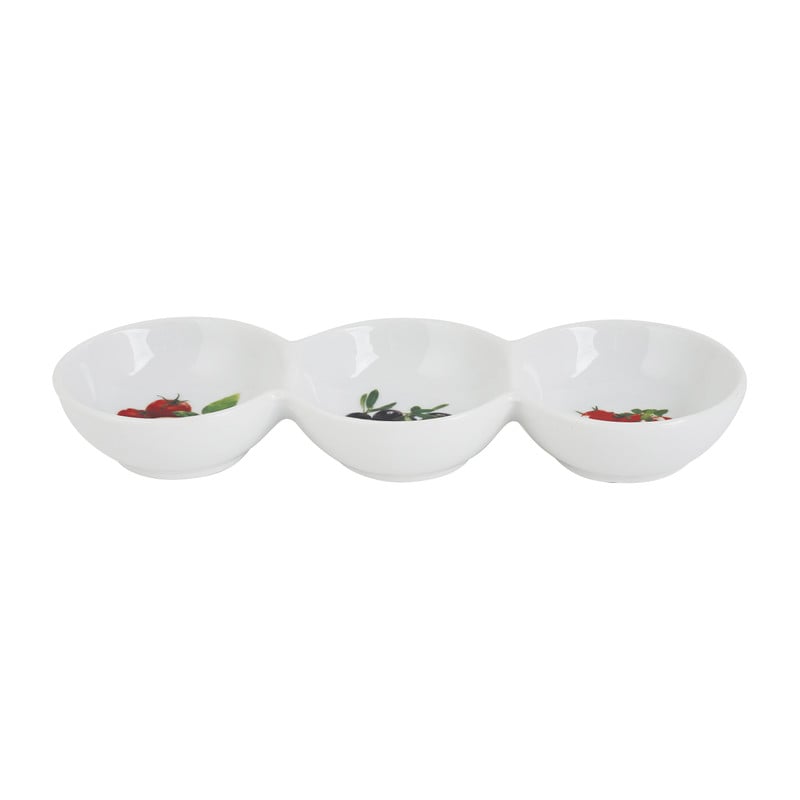 Tapasschaaltje met 3 vakken - 24x8 cm