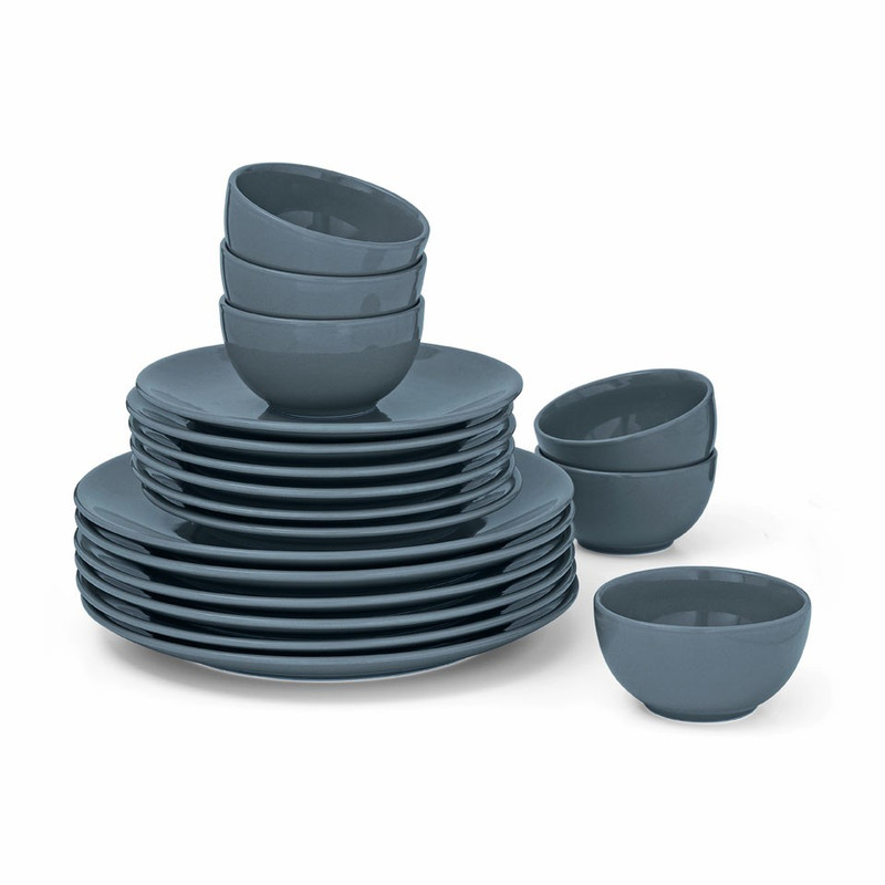 Servies basic - 18-delig - grijs
