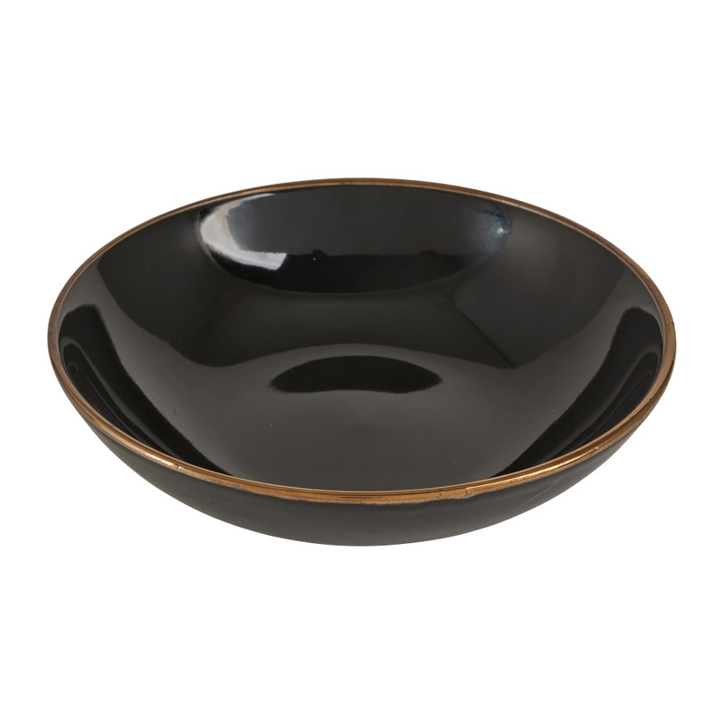 Diep bord goldline - zwart/goud - ø20x10 cm