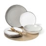 Diep bord goldline - grijs/goud - ø20x10 cm