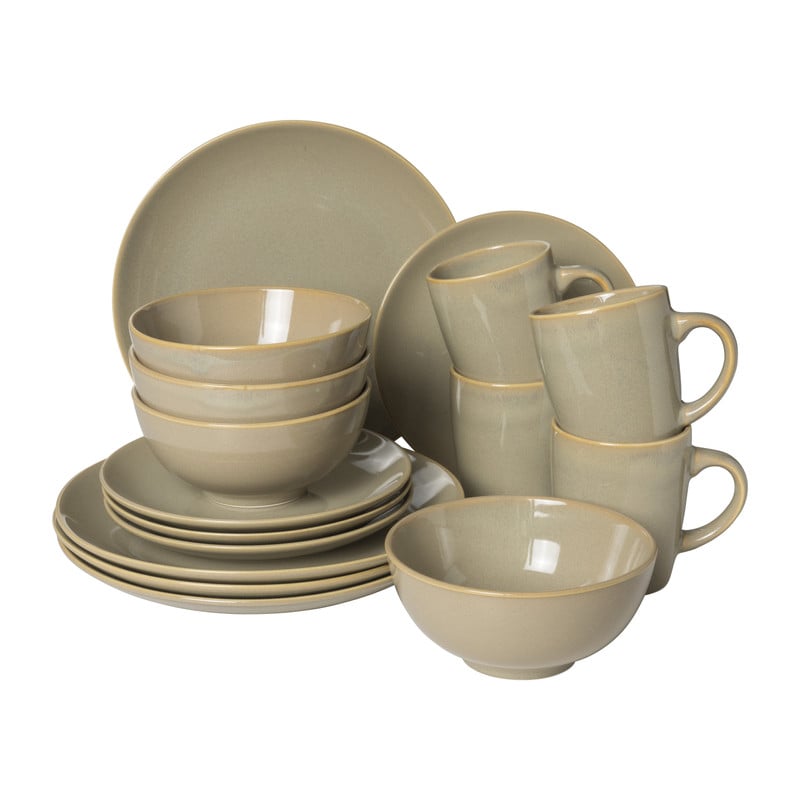 Serviesset - beige - 16-delig - 4 persoons  - reactive glaze
