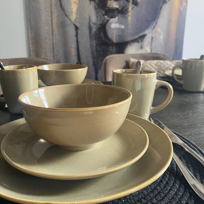 Serviesset - beige - 16-delig - 4 persoons  - reactive glaze