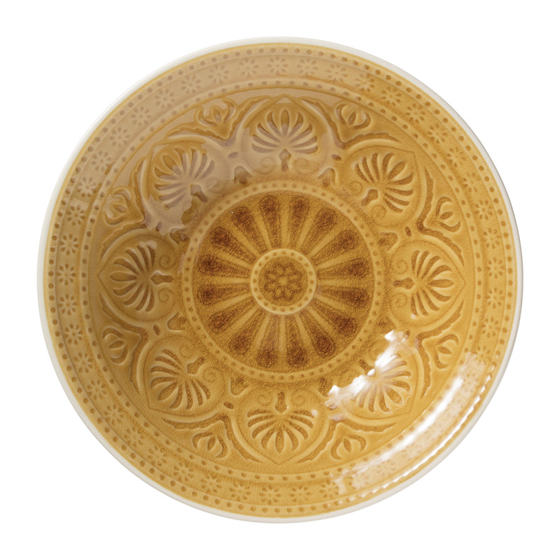 Schaal Yasmine - oker geel - 26.5 cm
