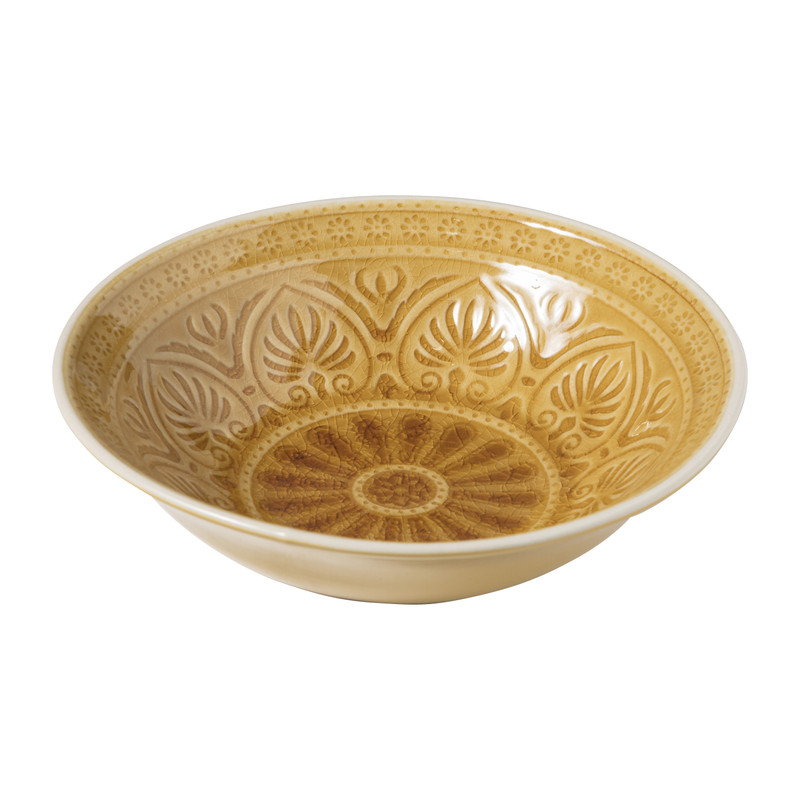 Schaal Yasmine - okergeel - 18 cm