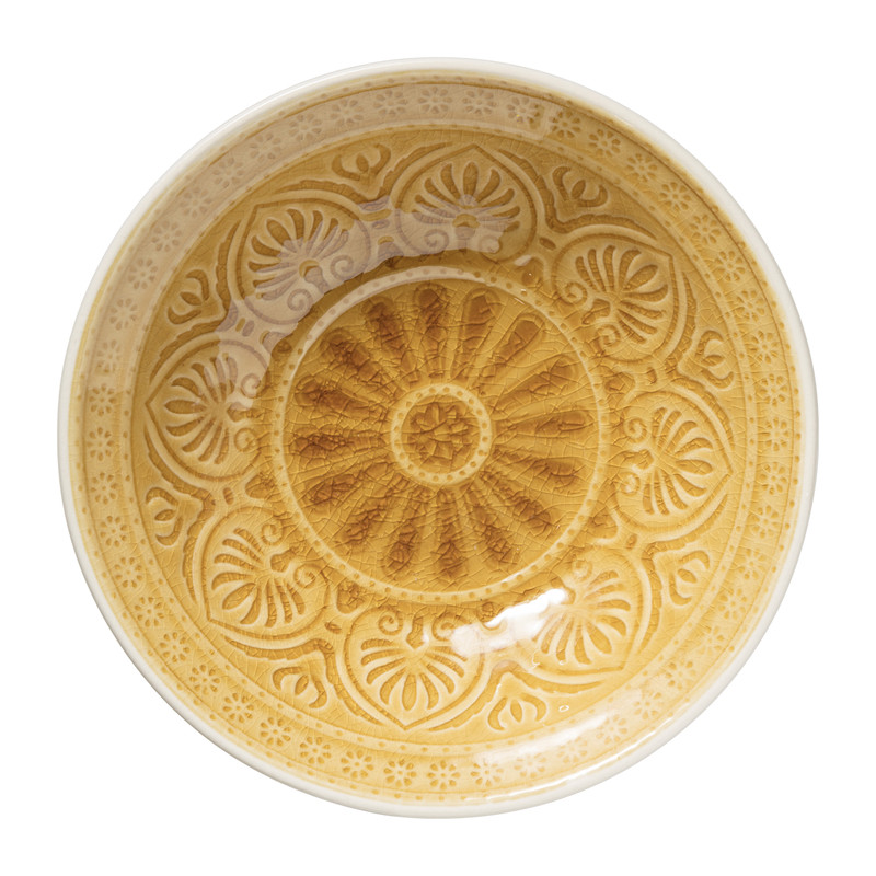 Schaal Yasmine - okergeel - 18 cm