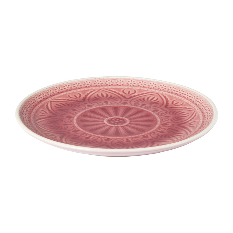 Ontbijtbord Yasmine - roze - 21 cm