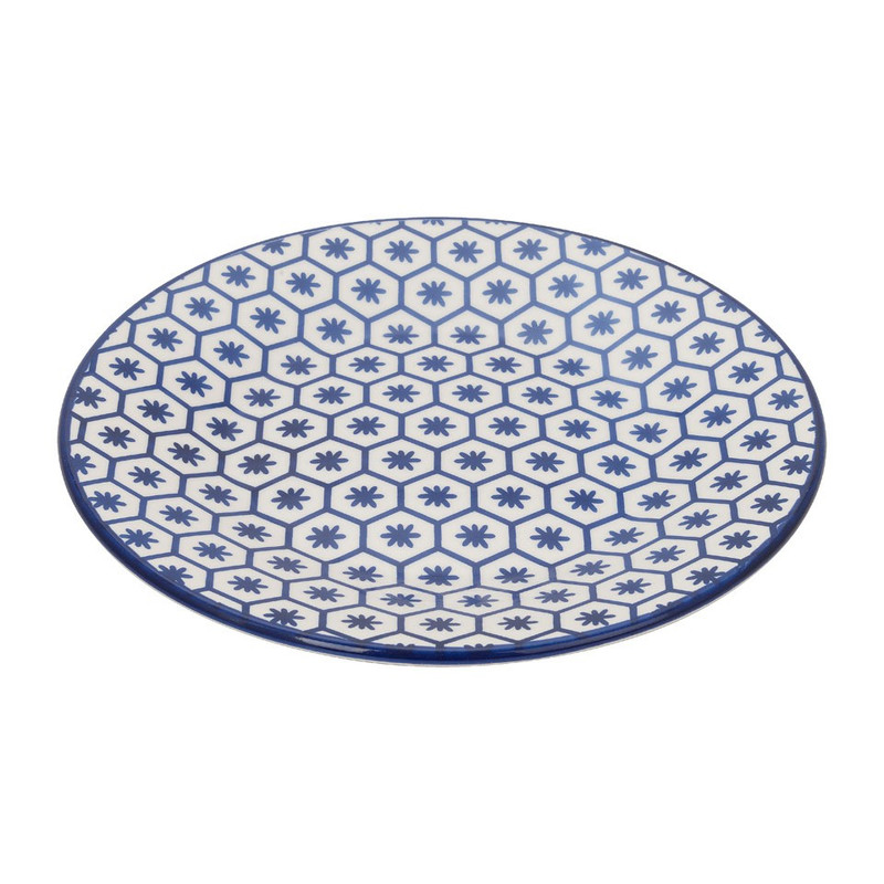 Ontbijtbord Mediterranean Blue - 21 cm - honingraat