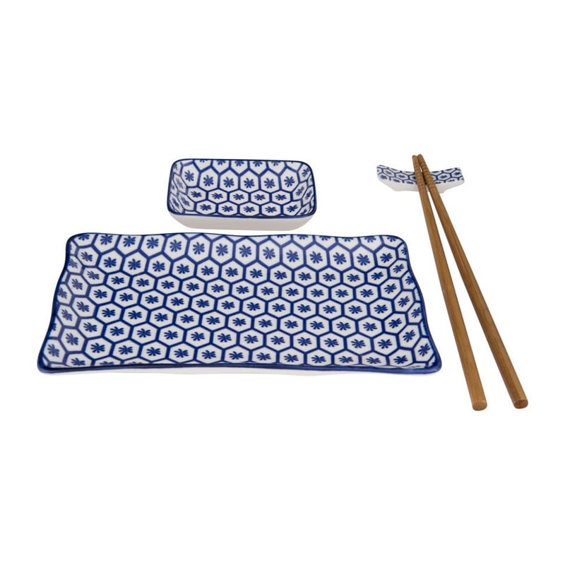 Sushisetje Mediterranean Blue - honingraat 