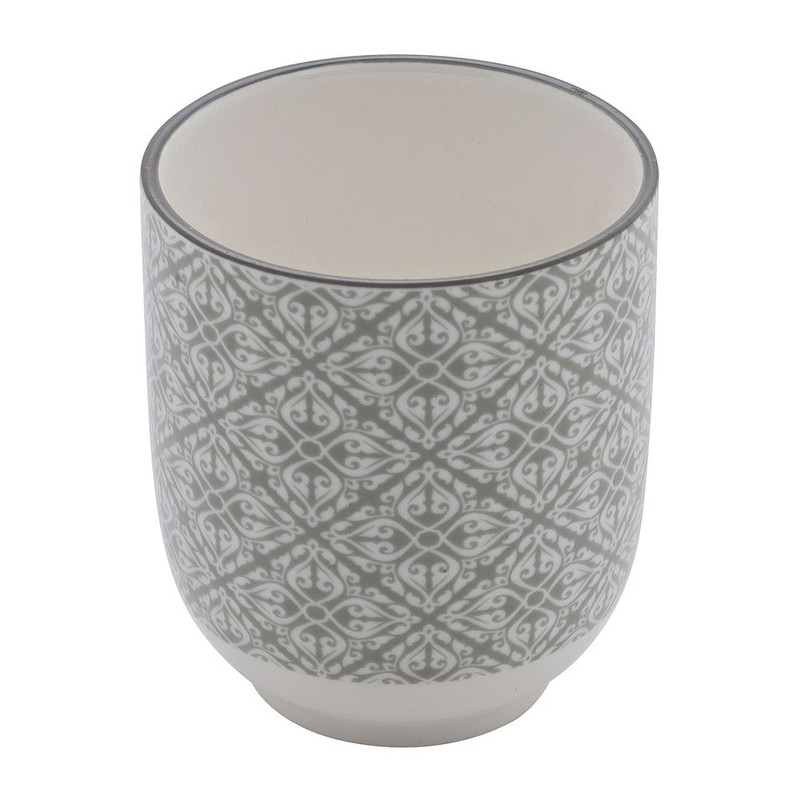 Beker Ikat blad - 25 cl - grijs