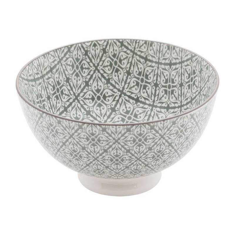 Schaal Ikat blad - 11 cm - grijs