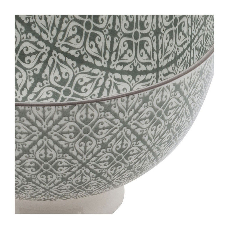 Schaal Ikat blad - 11 cm - grijs