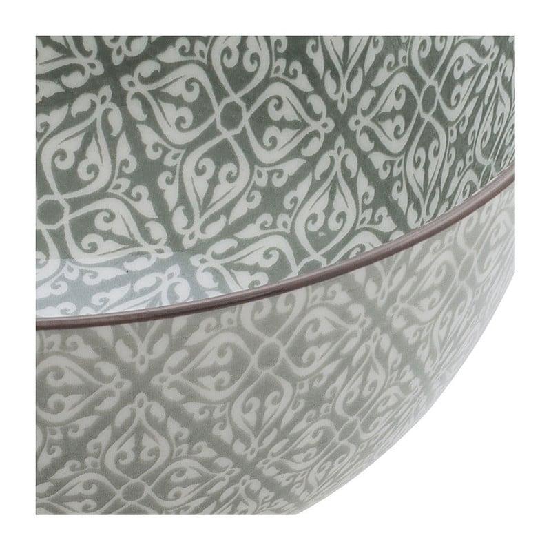 Schaal Ikat blad - 15 cm - grijs