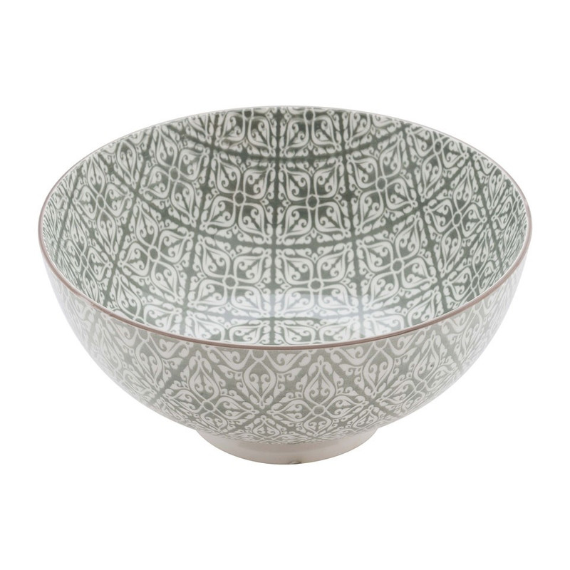 Schaal Ikat blad - 20 cm - grijs