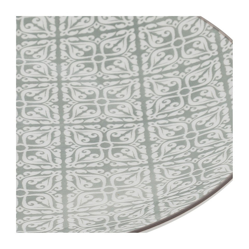 Ontbijtbord Ikat blad - 21 cm - grijs