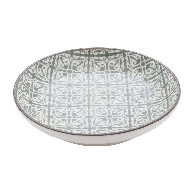 Petit four bordje Ikat blad - 10 cm - grijs