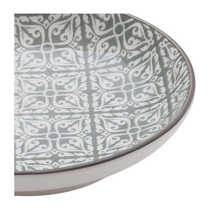 Petit four bordje Ikat blad - 10 cm - grijs