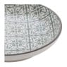 Petit four bordje Ikat blad - 10 cm - grijs