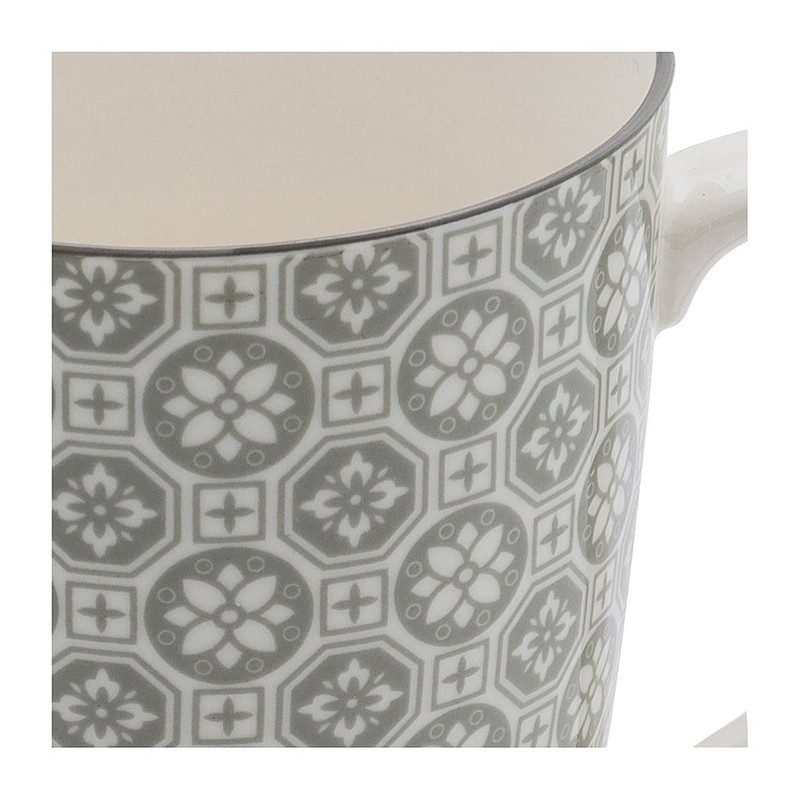 Mok Ikat bloem - 40 cl - grijs
