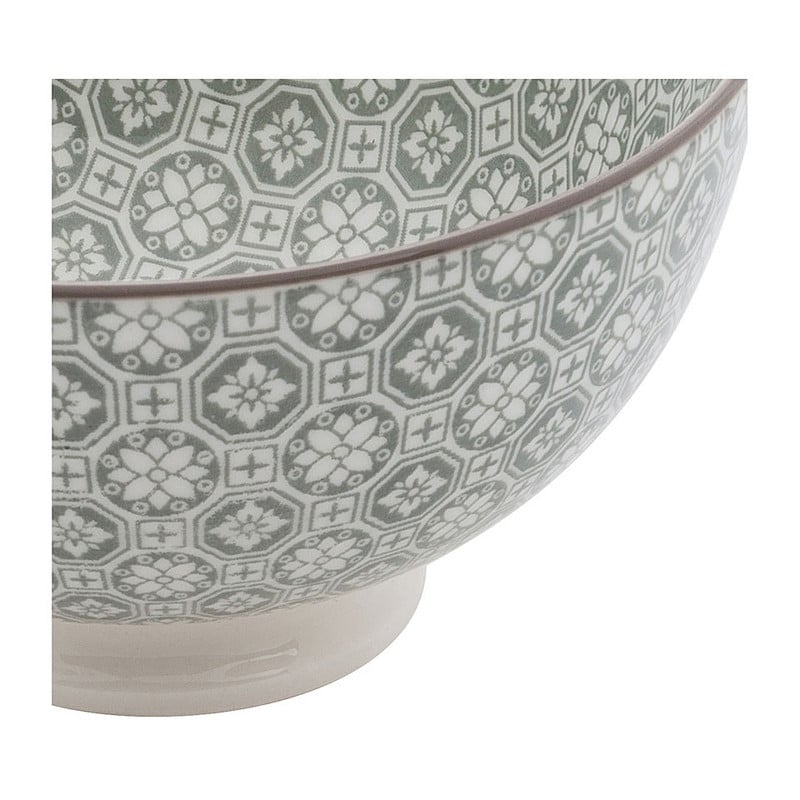 Schaal Ikat bloem - 11 cm - grijs