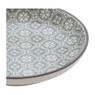 Petit four bordje Ikat bloem - 10 cm - grijs