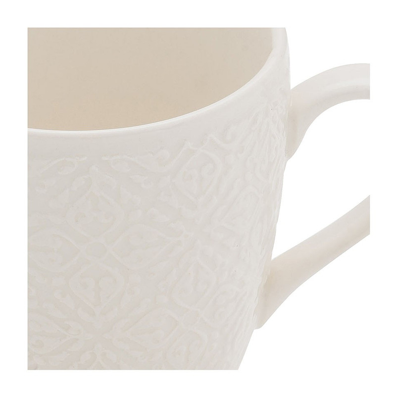 Mok Ikat blad reliëf - 20 cl - wit