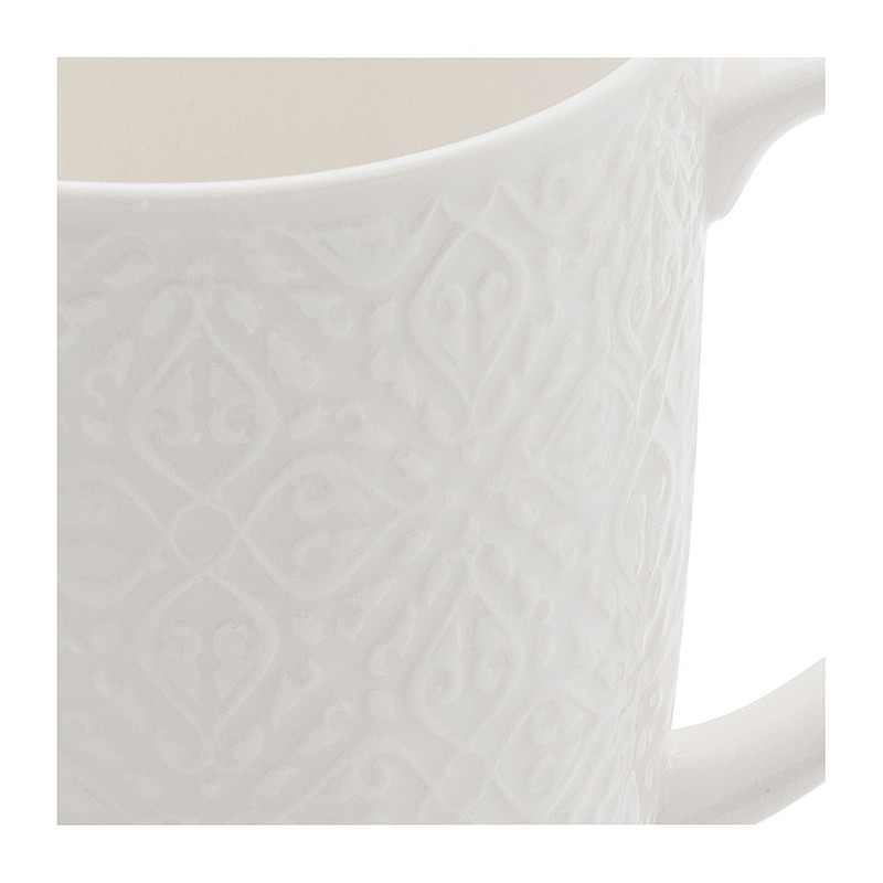 Mok Ikat blad reliëf - 40 cl - wit