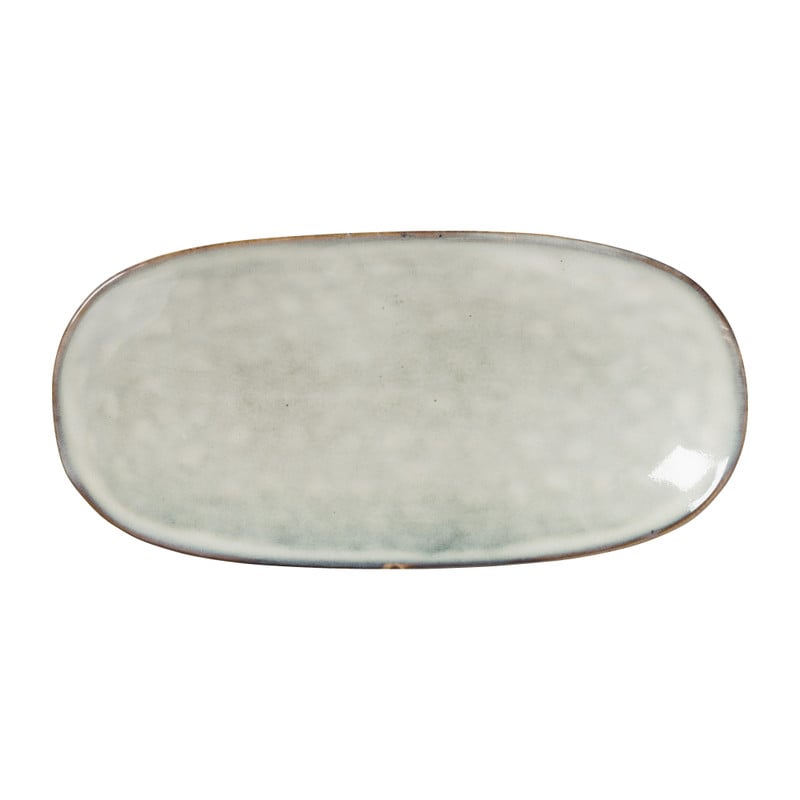 Bord ovaal Toscane - grijs - 25.5x12 cm 