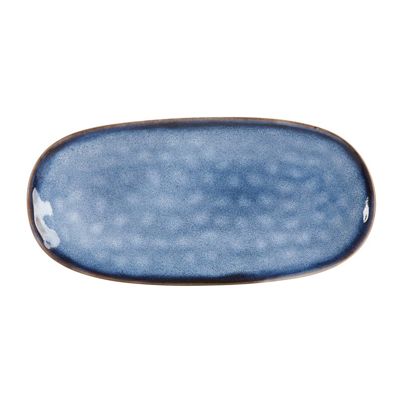 Bord ovaal Toscane - donkerblauw - 25.5x12 cm 