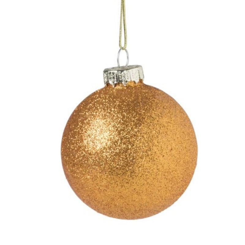 Kerstbal oranje - diverse varianten - ø7 cm