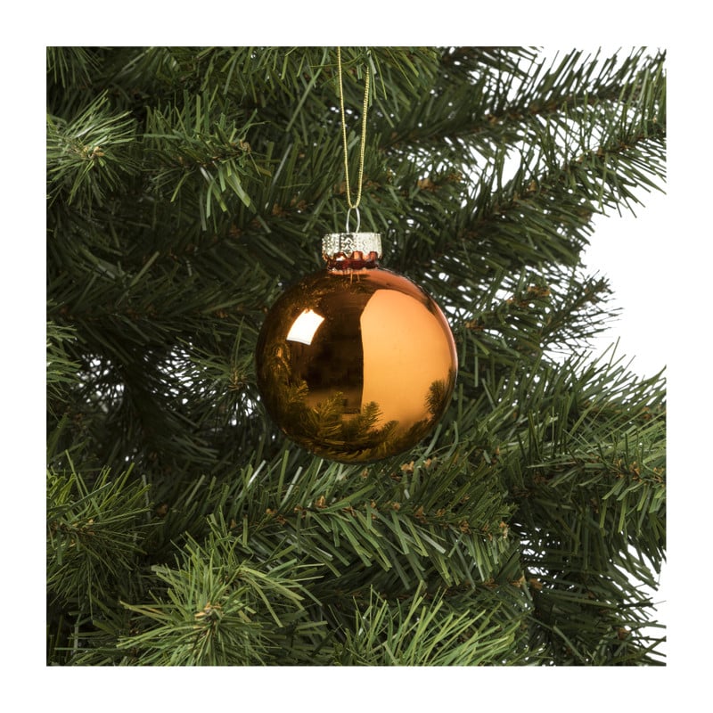 Kerstbal oranje - diverse varianten - ø7 cm