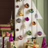 Kerstbal oranje - diverse varianten - ø7 cm