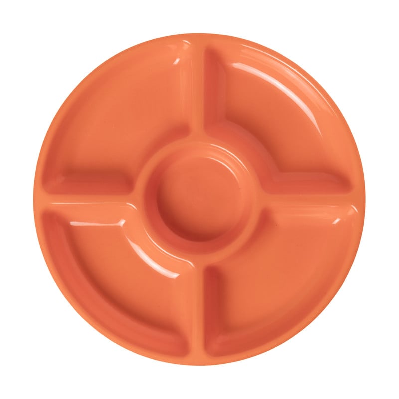 Bord met 4 vakken - oranje