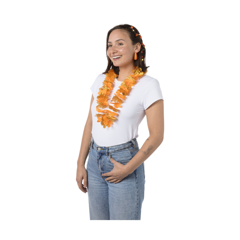 Hawaii slinger - 100 cm - oranje 