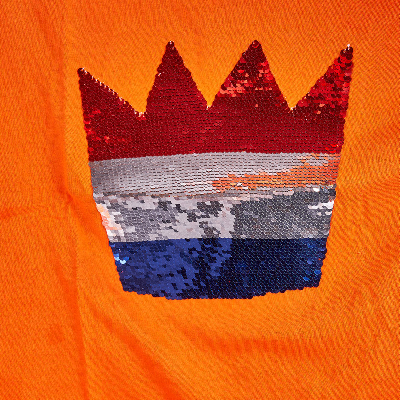 T-shirt kroon - oranje - maat S/M